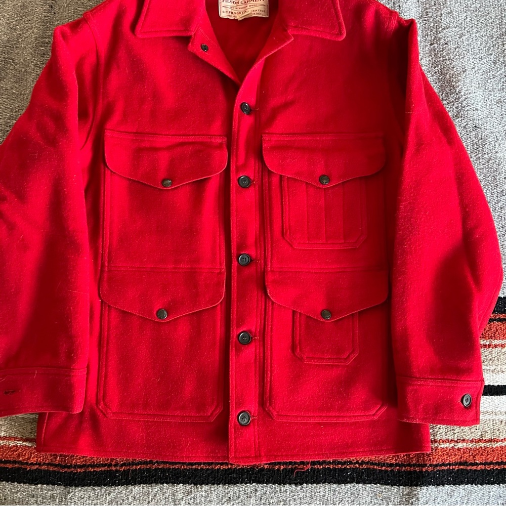 Filson Mackinaw Cruiser | Size Large 42 | Scarlett Red | Made in USA - Picture 2 of 15